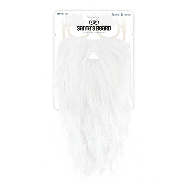 Sztuczne brwi i broda z wąsami Święty Mikołaj - zestaw