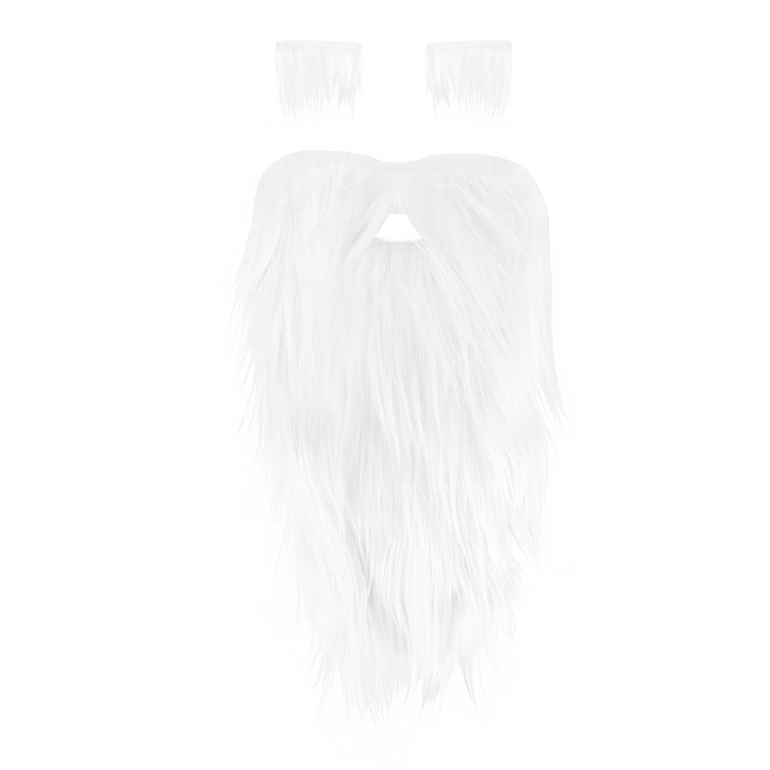 Sztuczne brwi i broda z wąsami Święty Mikołaj - zestaw