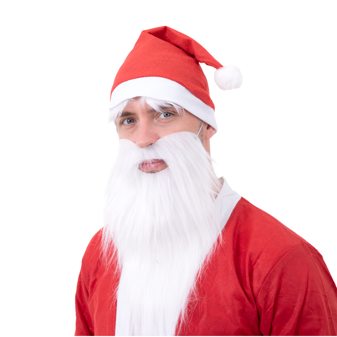 Sztuczne brwi i broda z wąsami Święty Mikołaj - zestaw