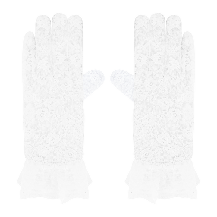 Rękawiczki koronkowe białe 26 cm