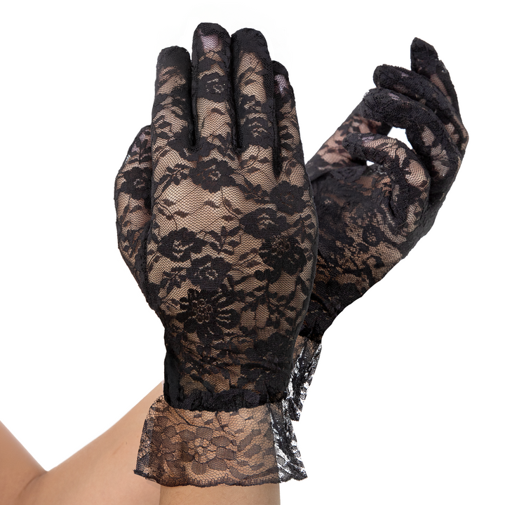 Rękawiczki koronkowe czarne 26 cm