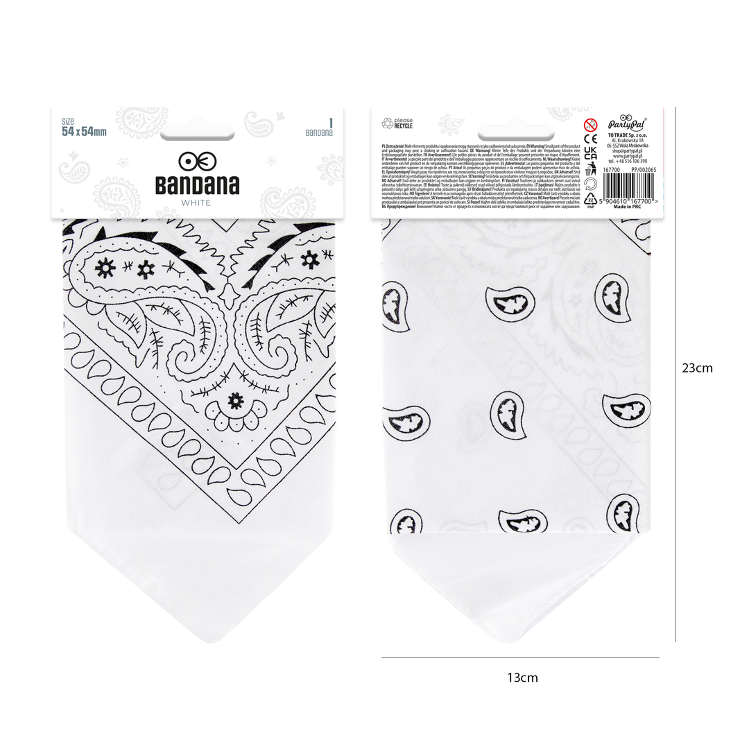 Chustka bandana biała