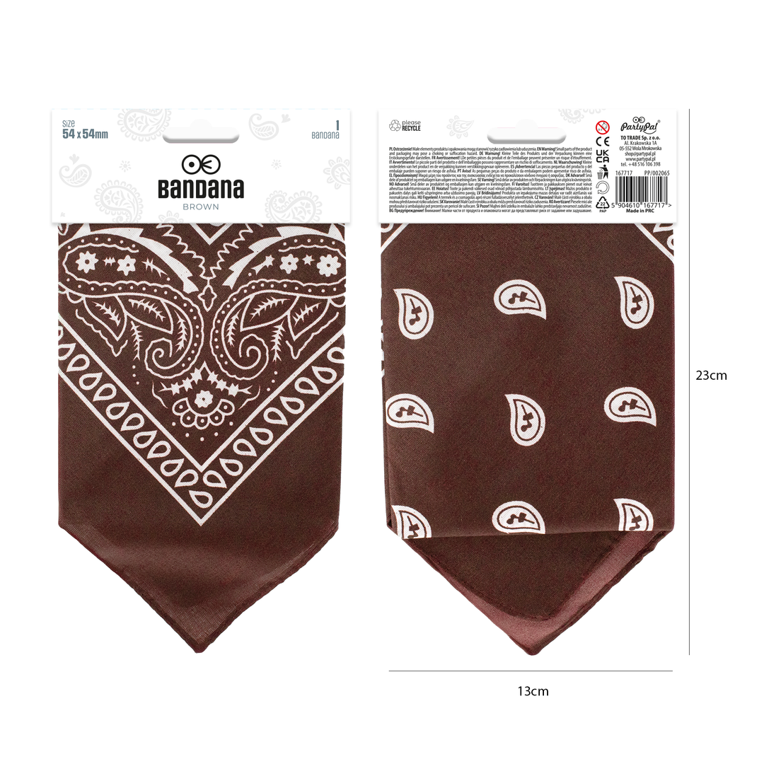 Chustka bandana brązowa