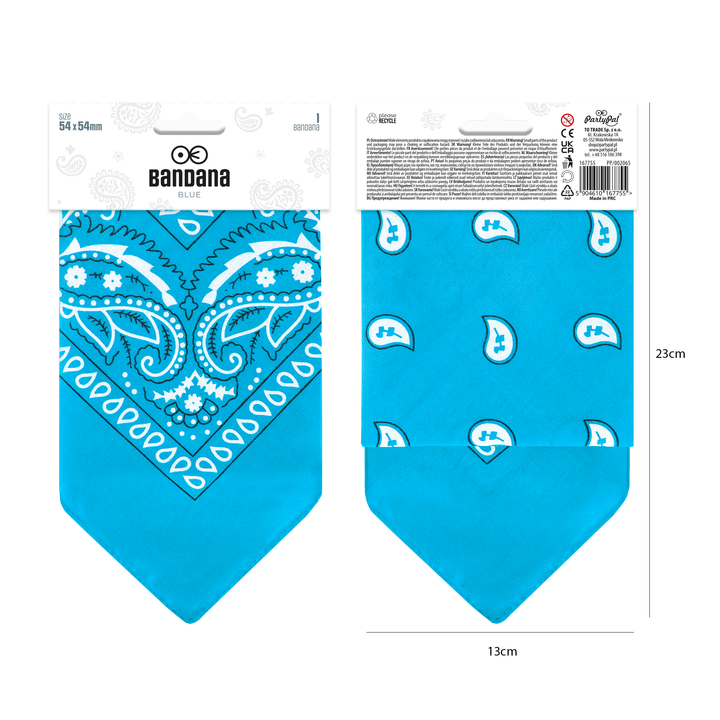 Chustka bandana niebieska