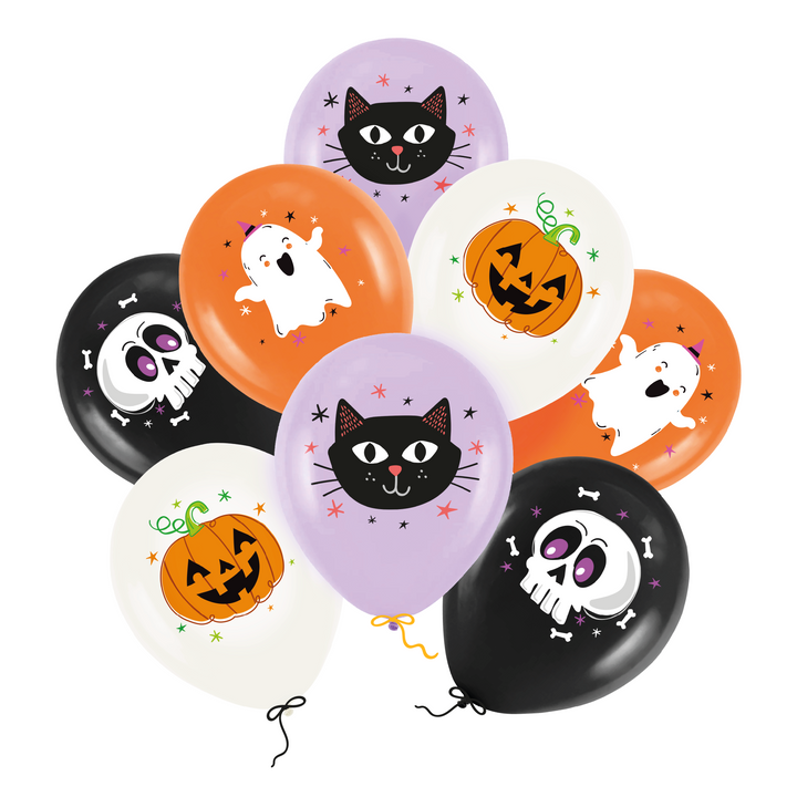 Balony Halloween 12cali 8 szt. zestaw