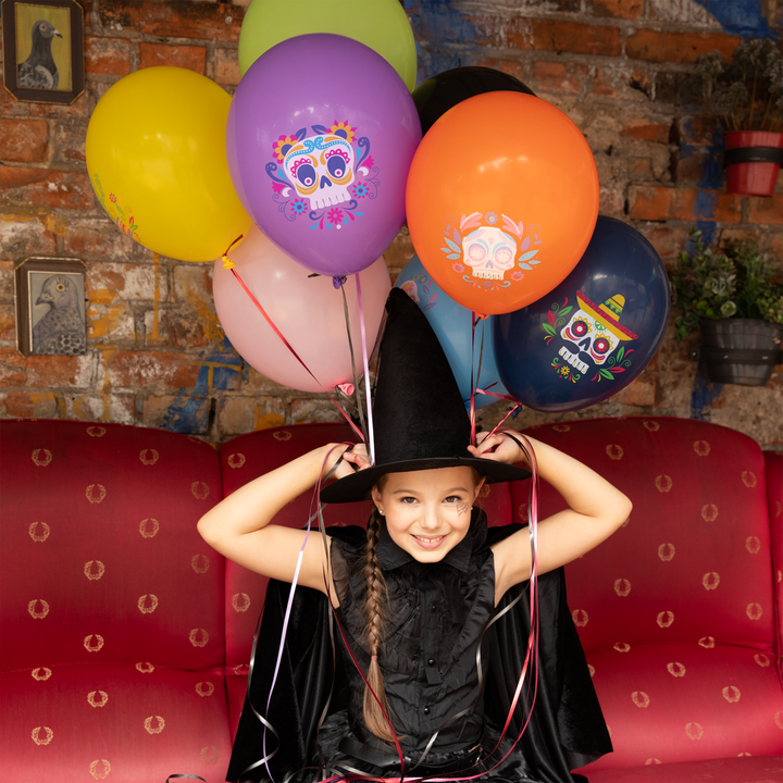 Balony Meksykańskie Halloween 12 cali 8 szt. zestaw