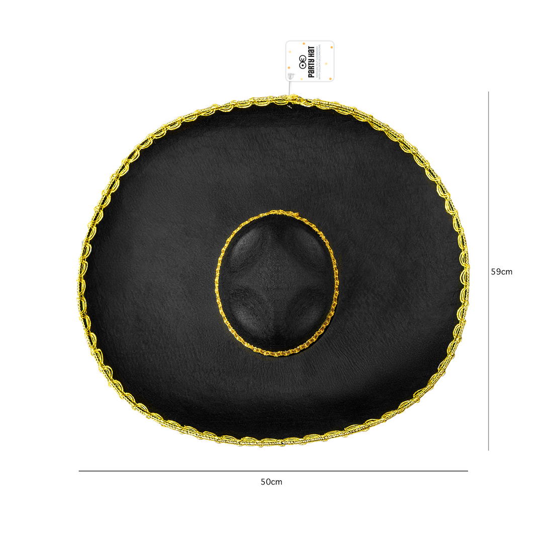 Kapelusz meksykański Sombrero ze złotym wykończeniem
