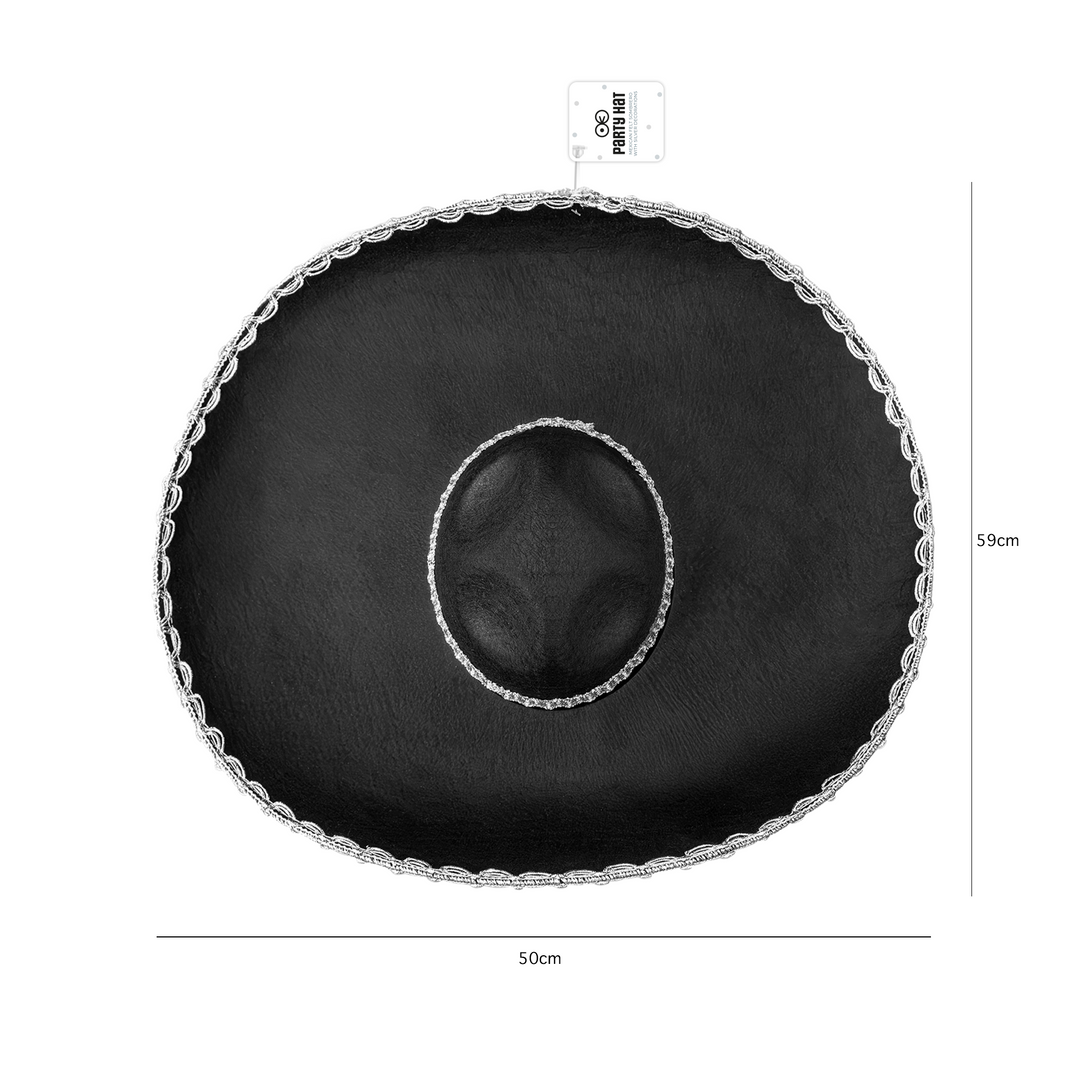 Kapelusz meksykański Sombrero ze srebrnym wykończeniem