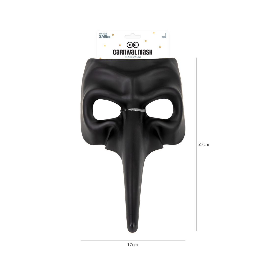 Maska karnawałowa z długim nosem czarna