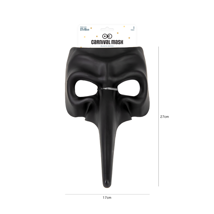 Maska karnawałowa z długim nosem czarna