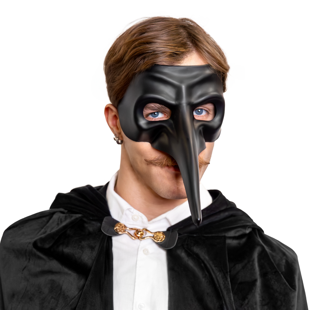 Maska karnawałowa z długim nosem czarna