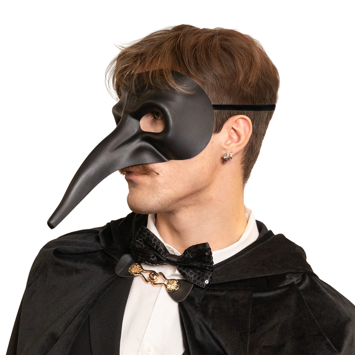Maska karnawałowa z długim nosem czarna