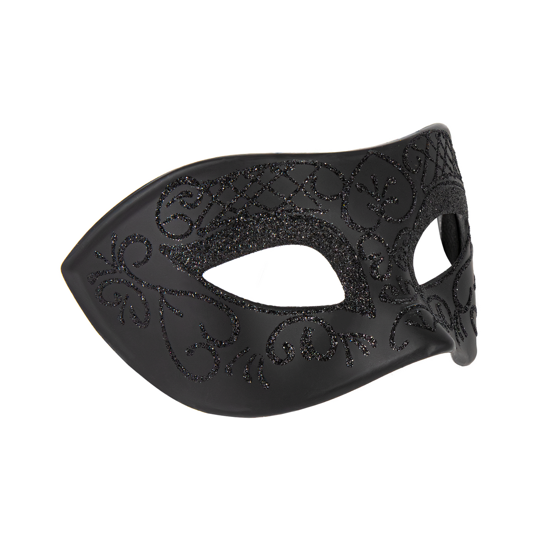 Maska karnawałowa z brokatowym wzorem czarna