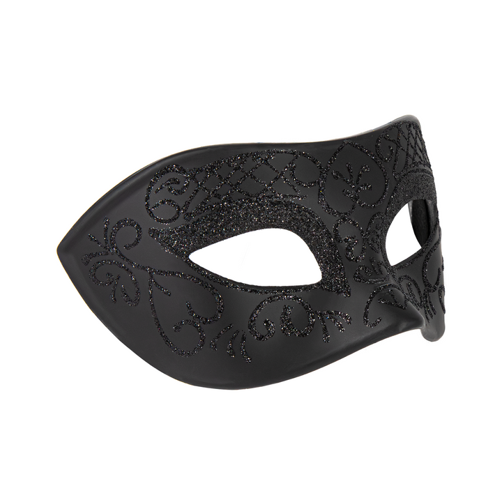 Maska karnawałowa z brokatowym wzorem czarna