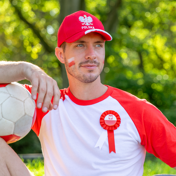 Kotylion z flagą i orłem Polska