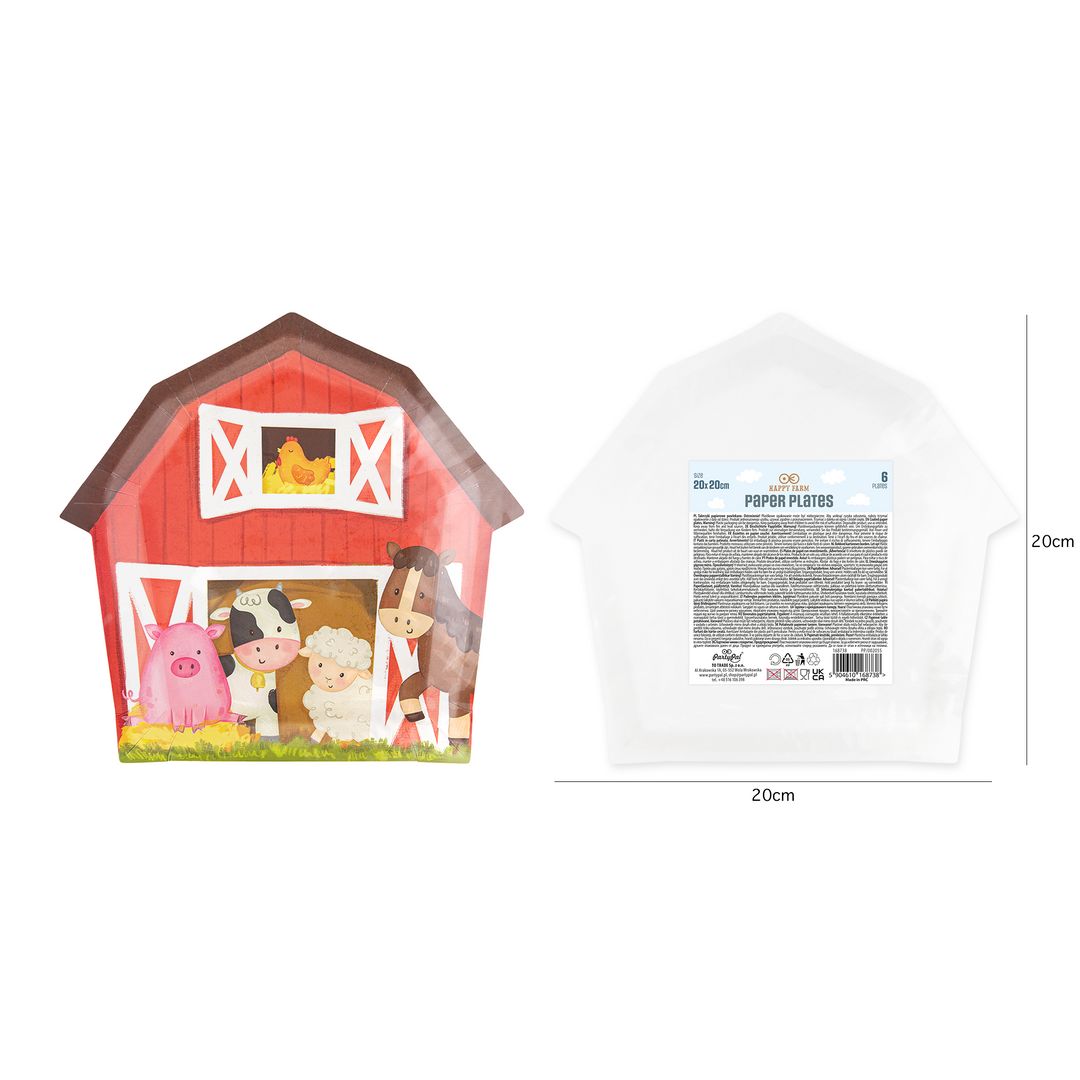 Talerzyki papierowe Farma 6 szt.