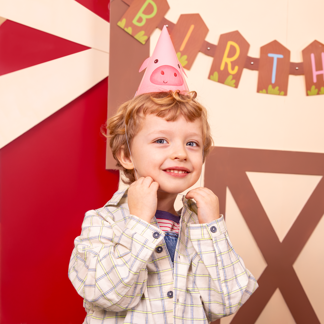 Czapeczki urodzinowe Farma 6 szt. zestaw