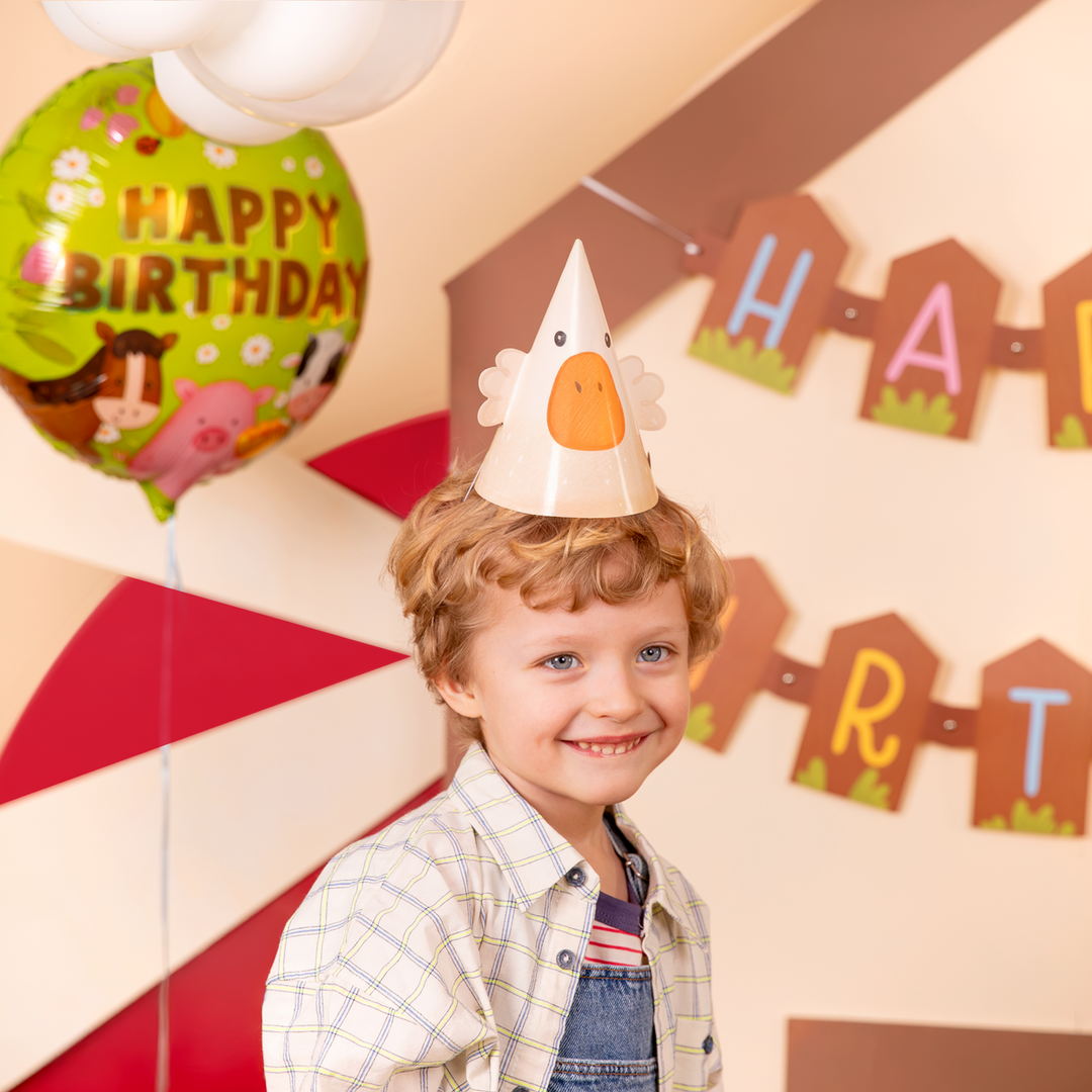 Czapeczki urodzinowe Farma 6 szt. zestaw