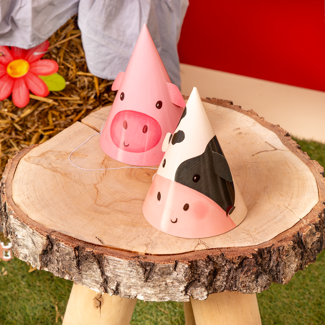 Czapeczki urodzinowe Farma 6 szt. zestaw