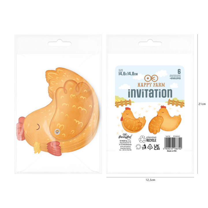 Zaproszenie na imprezę Farma 6 szt. zestaw