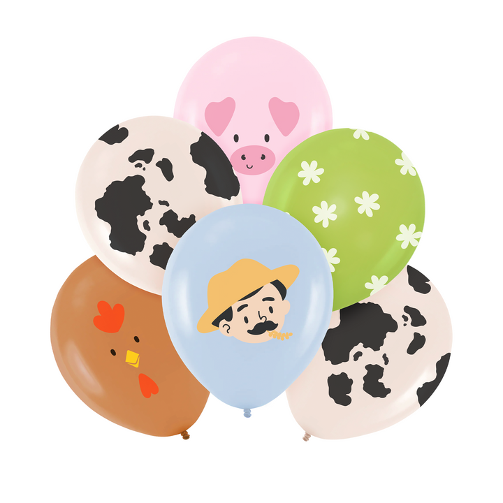 Balony Farma 12 cali 6 szt. zestaw