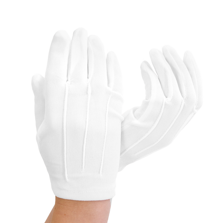 Rękawiczki dziecięce białe z przeszyciami 15 cm