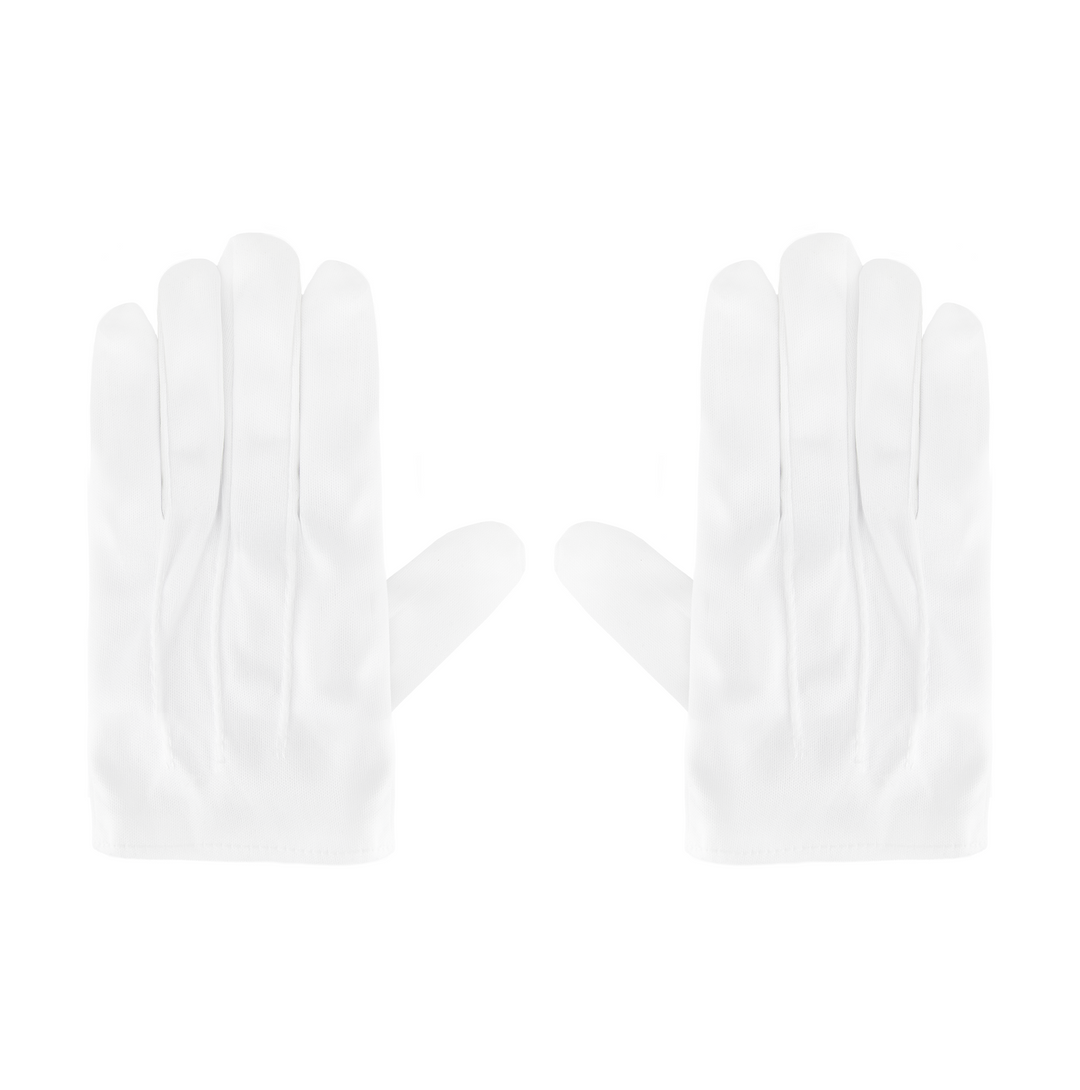 Rękawiczki dziecięce białe z przeszyciami 15 cm