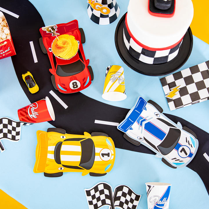 Race car paper plates, 6-piece set