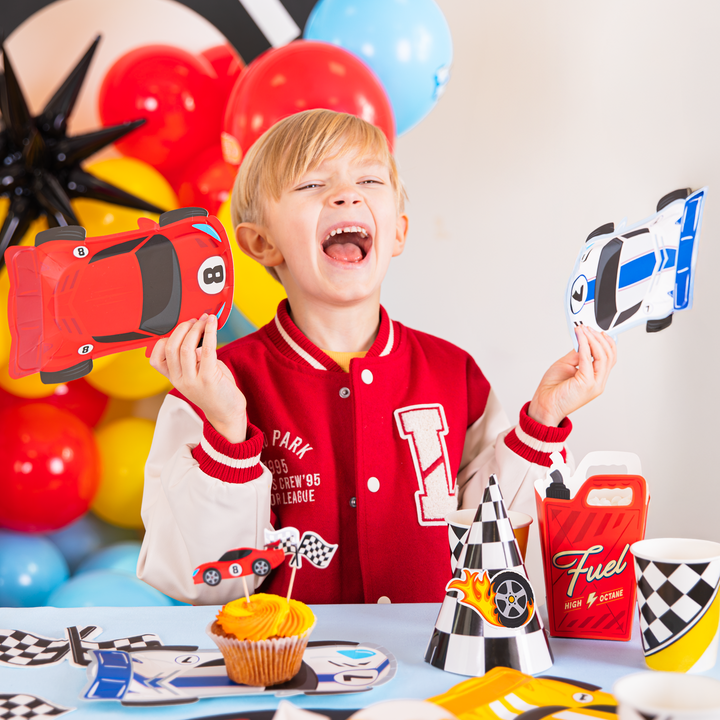 Race car paper plates, 6-piece set