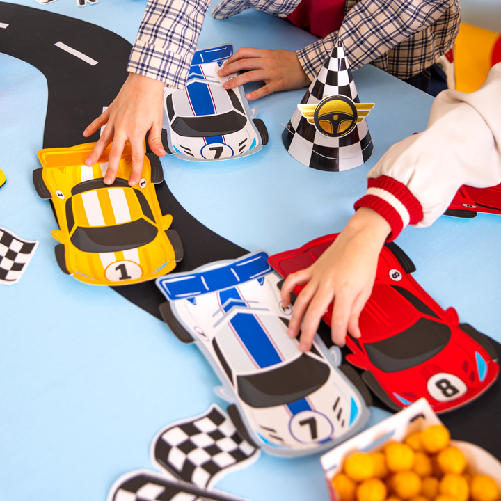 Race car paper plates, 6-piece set