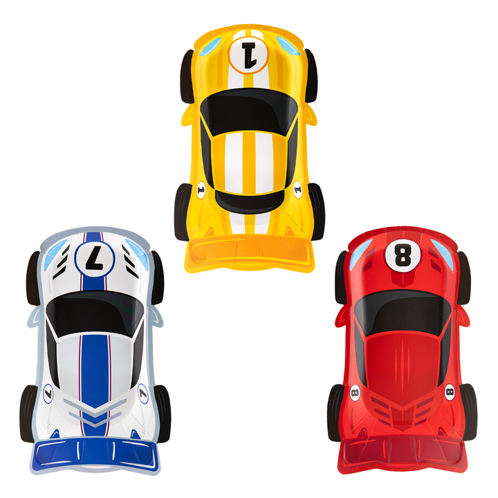 Race car paper plates, 6-piece set