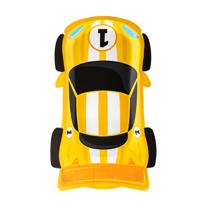 Race car paper plates, 6-piece set