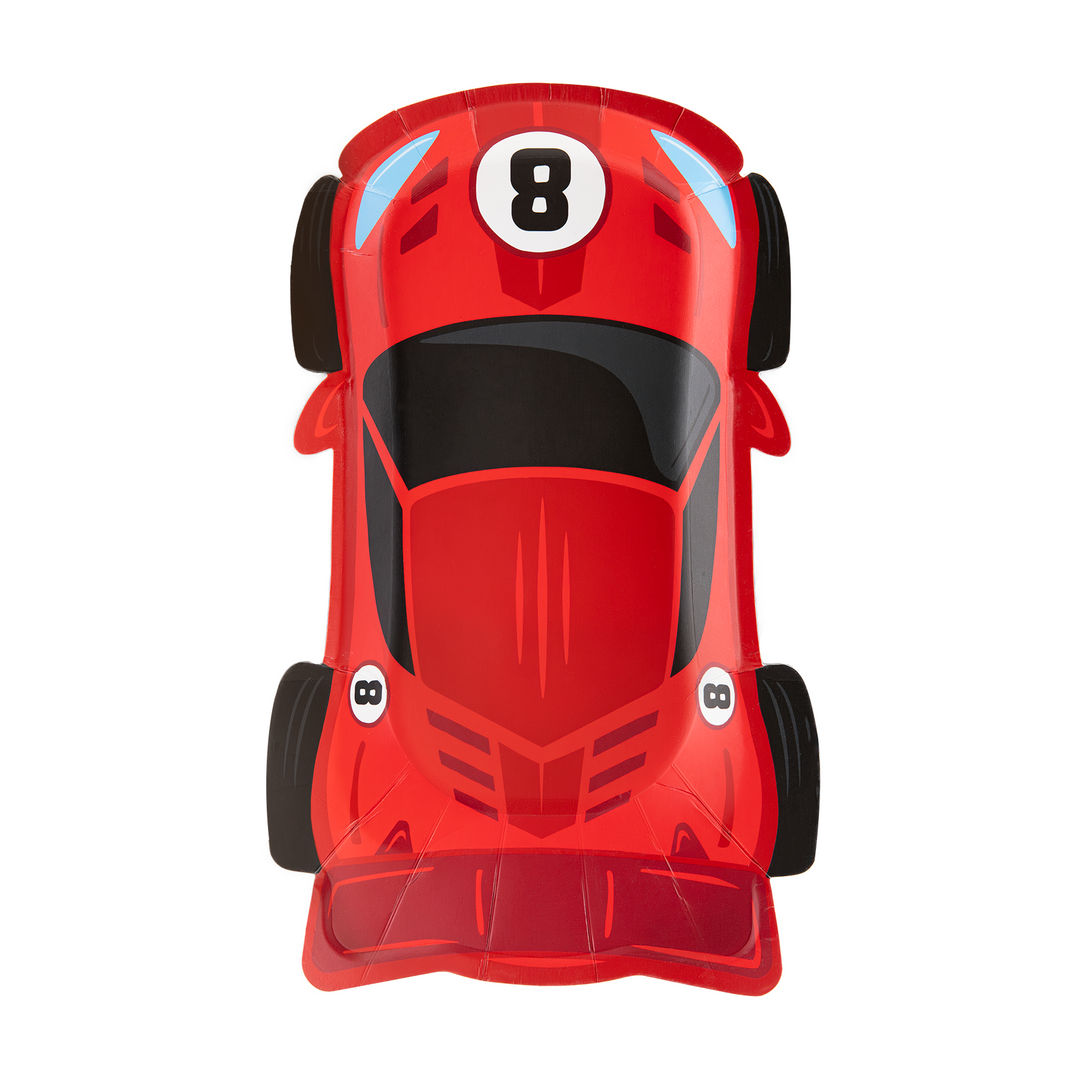 Race car paper plates, 6-piece set