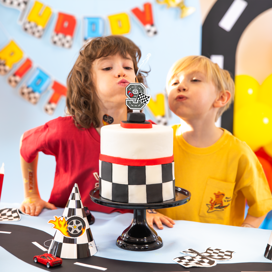 Świeczka na tort Wyścigówki cyfra 9