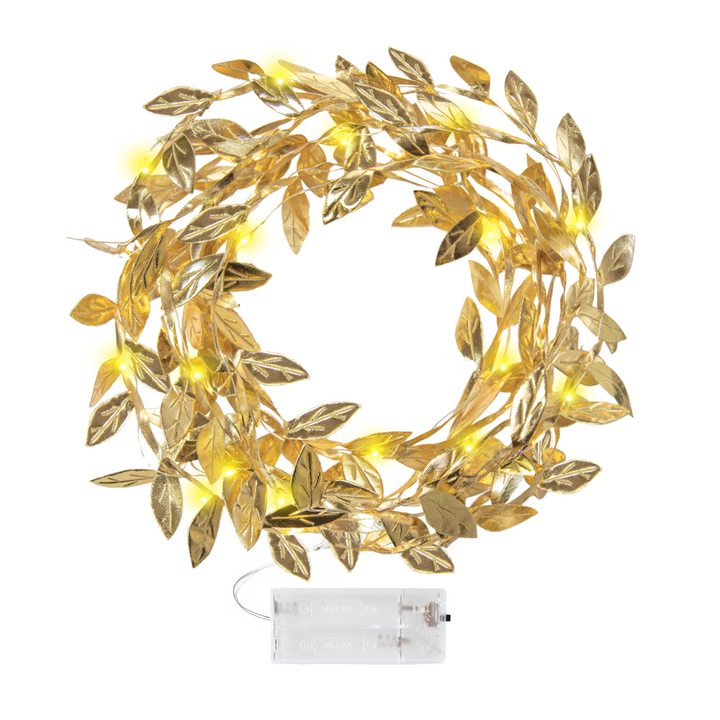 LED garland golden leaves 300cm