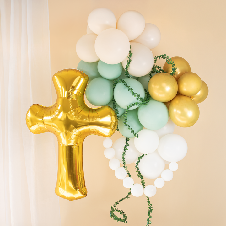 Gold cross foil balloon 85x120 cm