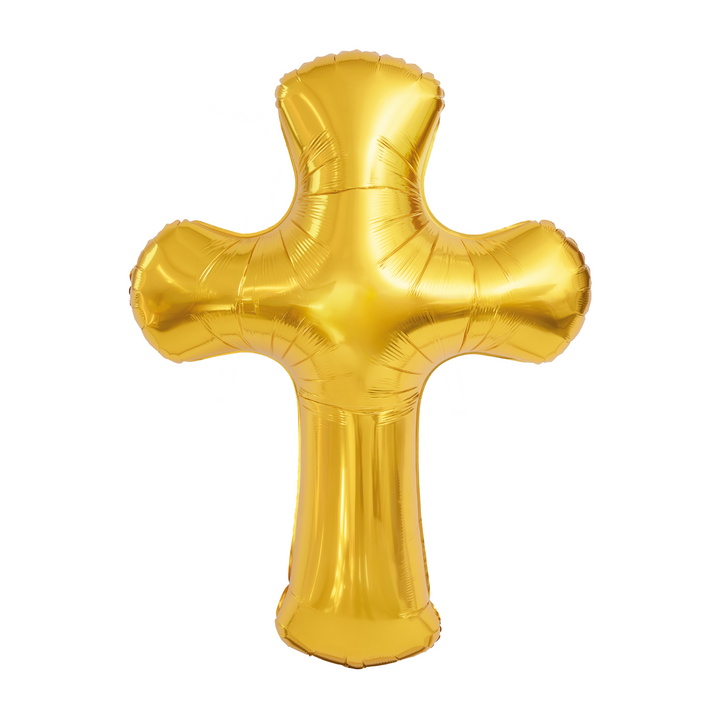 Gold cross foil balloon 85x120 cm