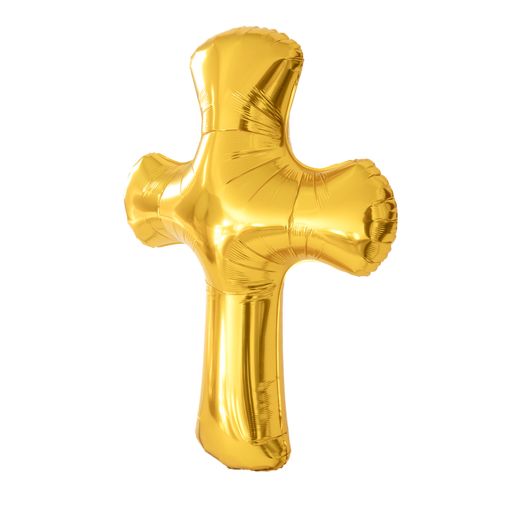 Gold cross foil balloon 85x120 cm