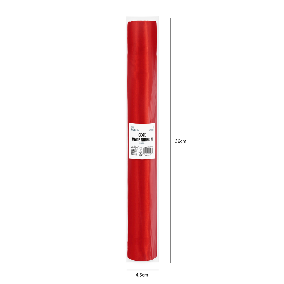 Smooth red satin 0.36x9m