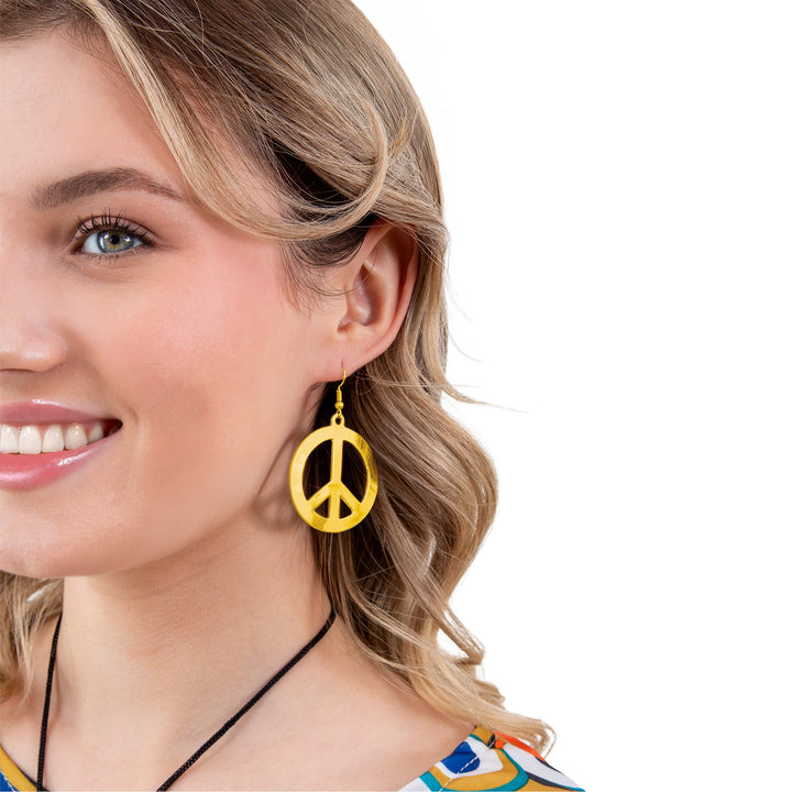 Kolczyki i naszyjnik z pacyfką złoty zestaw