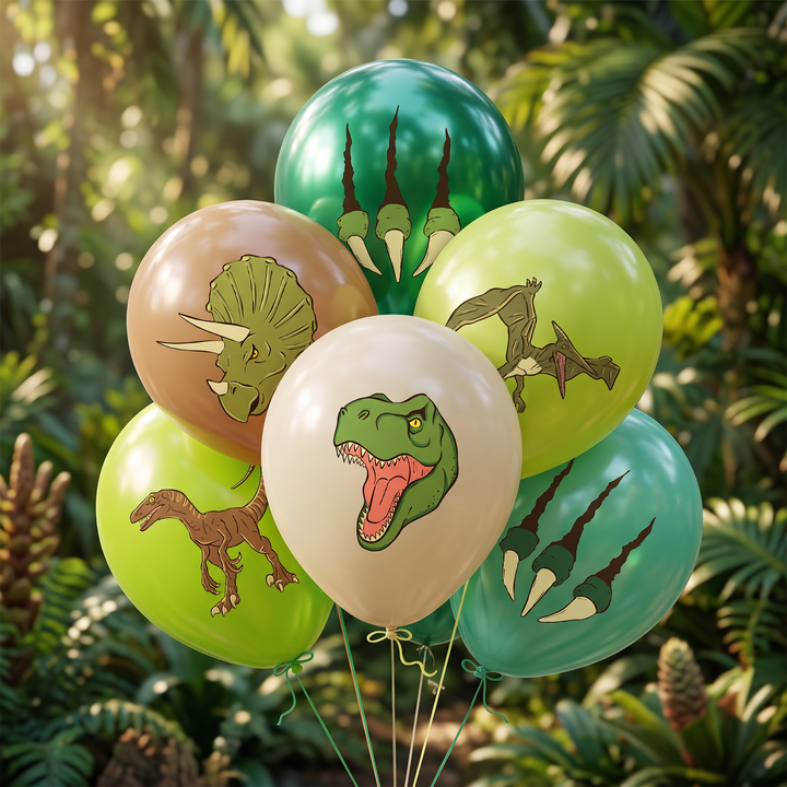 Lot de 6 ballons Dinosaures de 12 pouces
