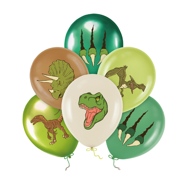 Lot de 6 ballons Dinosaures de 12 pouces
