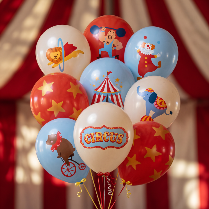 Lot de 9 ballons « Cirque » de 12 pouces