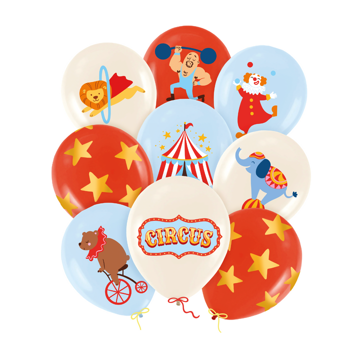 Lot de 9 ballons « Cirque » de 12 pouces