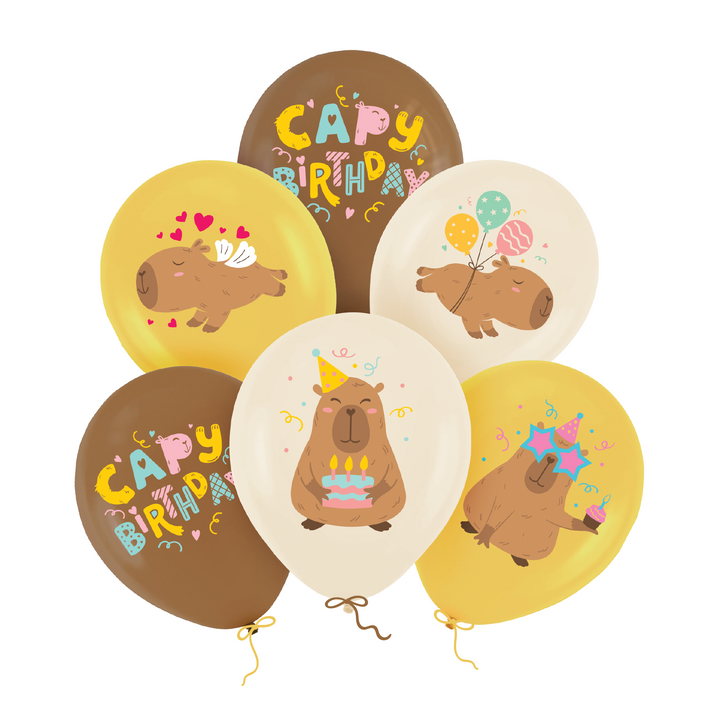 Capybara-Luftballons, 12 Zoll, 6 Stück – Set