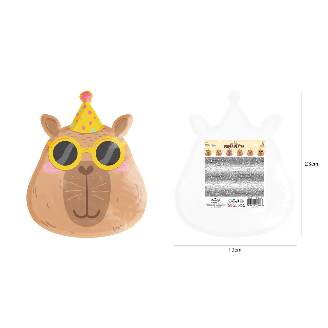 Talerzyki papierowe Capybara 6szt. zestaw