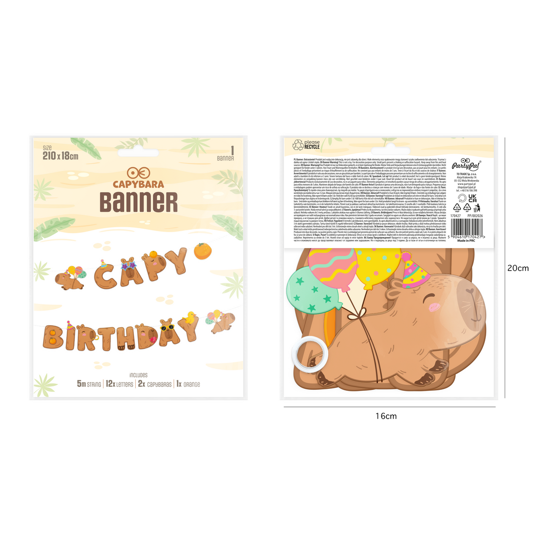Striscione Capy Birthday 210x18 cm