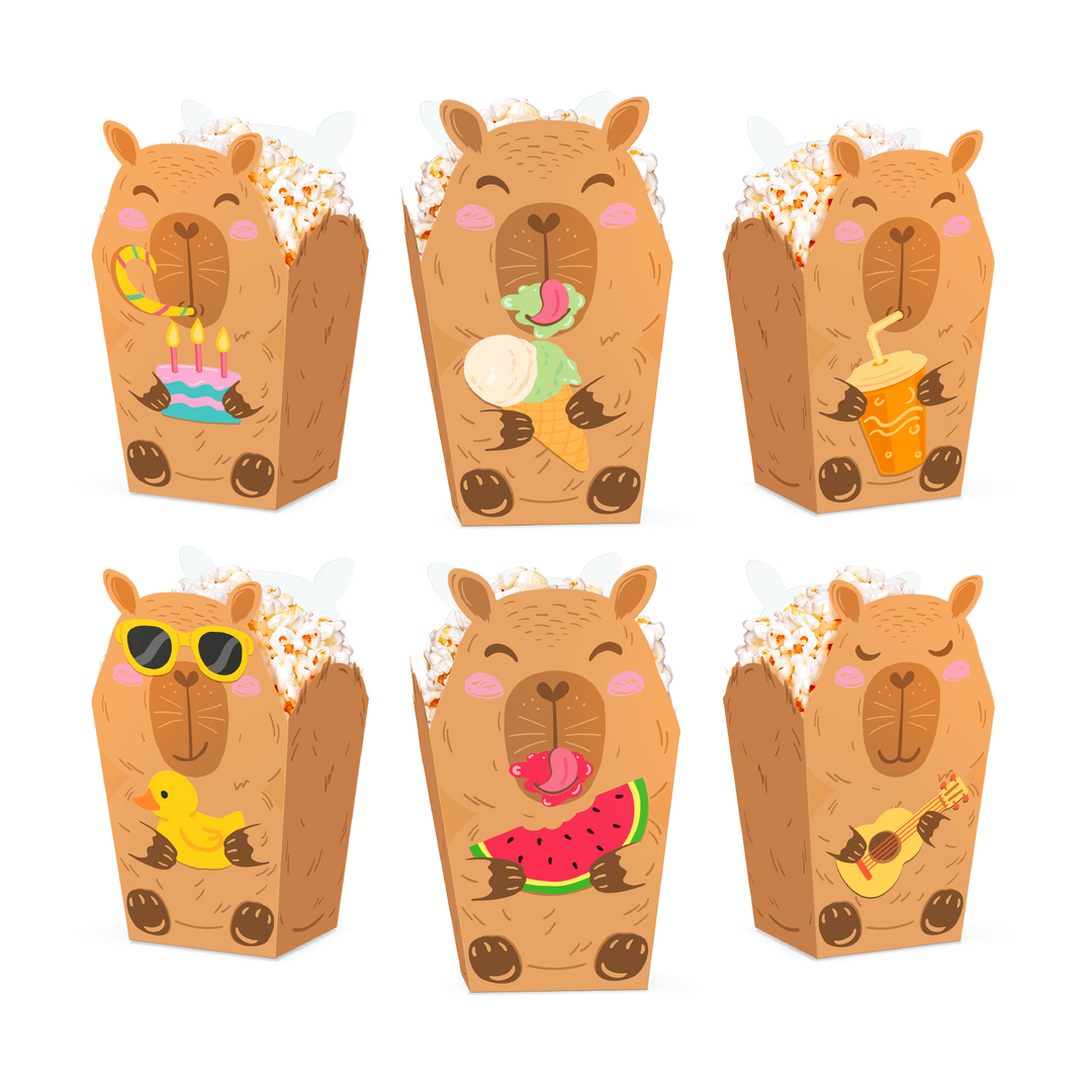 Pudełko na popcorn Capybara 8,5x15cm 6szt. zestaw