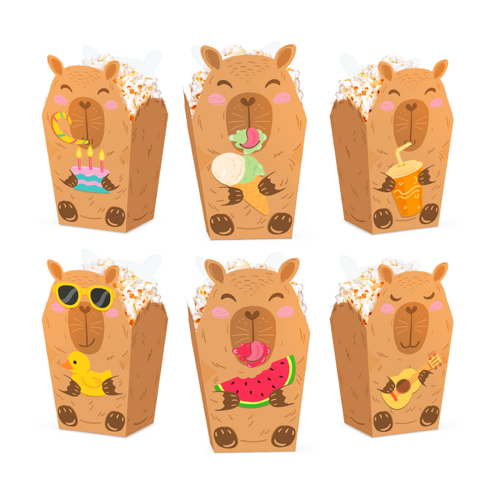 Pudełko na popcorn Capybara 8,5x15cm 6szt. zestaw