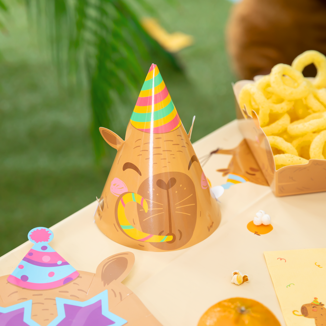 Czapeczki urodzinowe Capybara 6 szt. zestaw